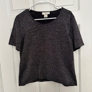 black silver metallic top M petite